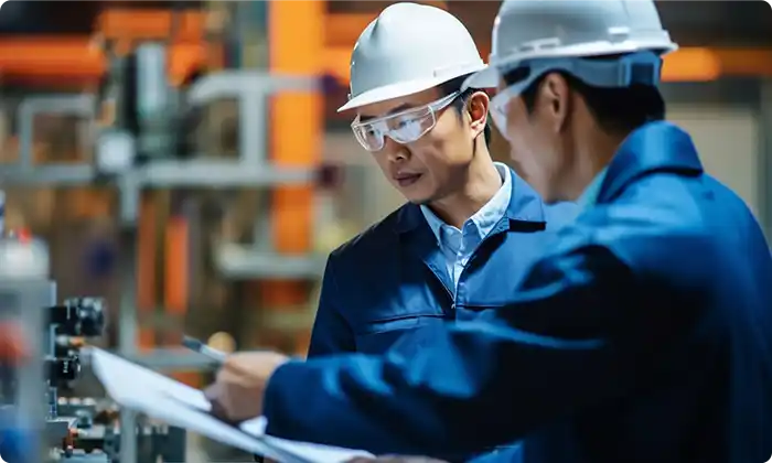 NEWSMART engineers at factory