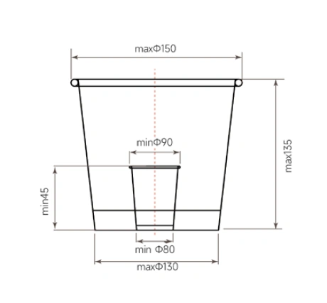 Cup dimension diagram